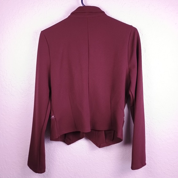 Mine Biker Style Jacket Women's Size Large Maroon Lightweight - Picture 2 of 7